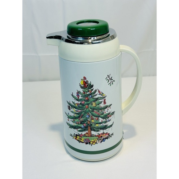 Spode Christmas Tree Santa Carafe Thermos Hot Coffee Tea Cocoa - Picture 4 of 11